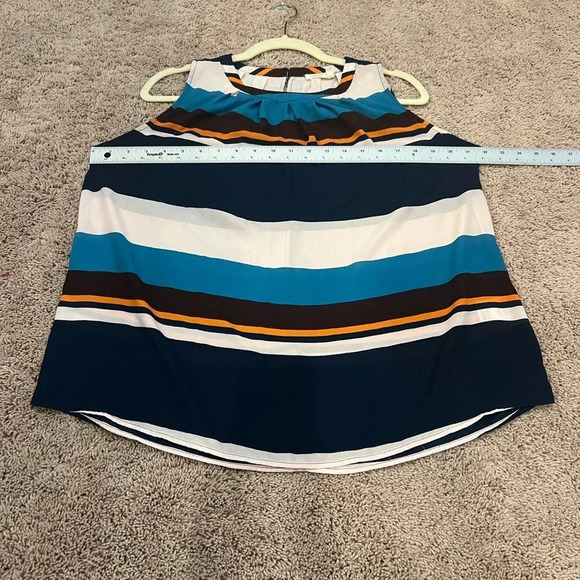 Anthropologie meadow rue blue white stripe top sleeveless mp medium petite - Picture 12 of 14